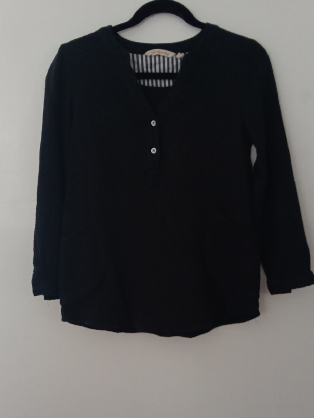 Soft Surroundings V Neck Popover Gauzy Cotton  Top #3638